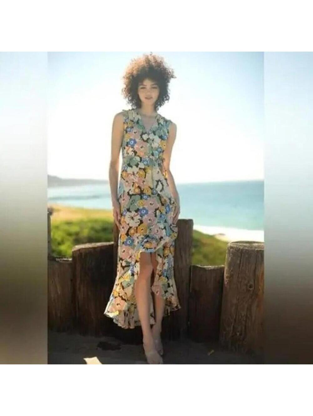 YUMI KIM Venezia Wrap Maxi Dress Cornelia Floral Print Size M NWT